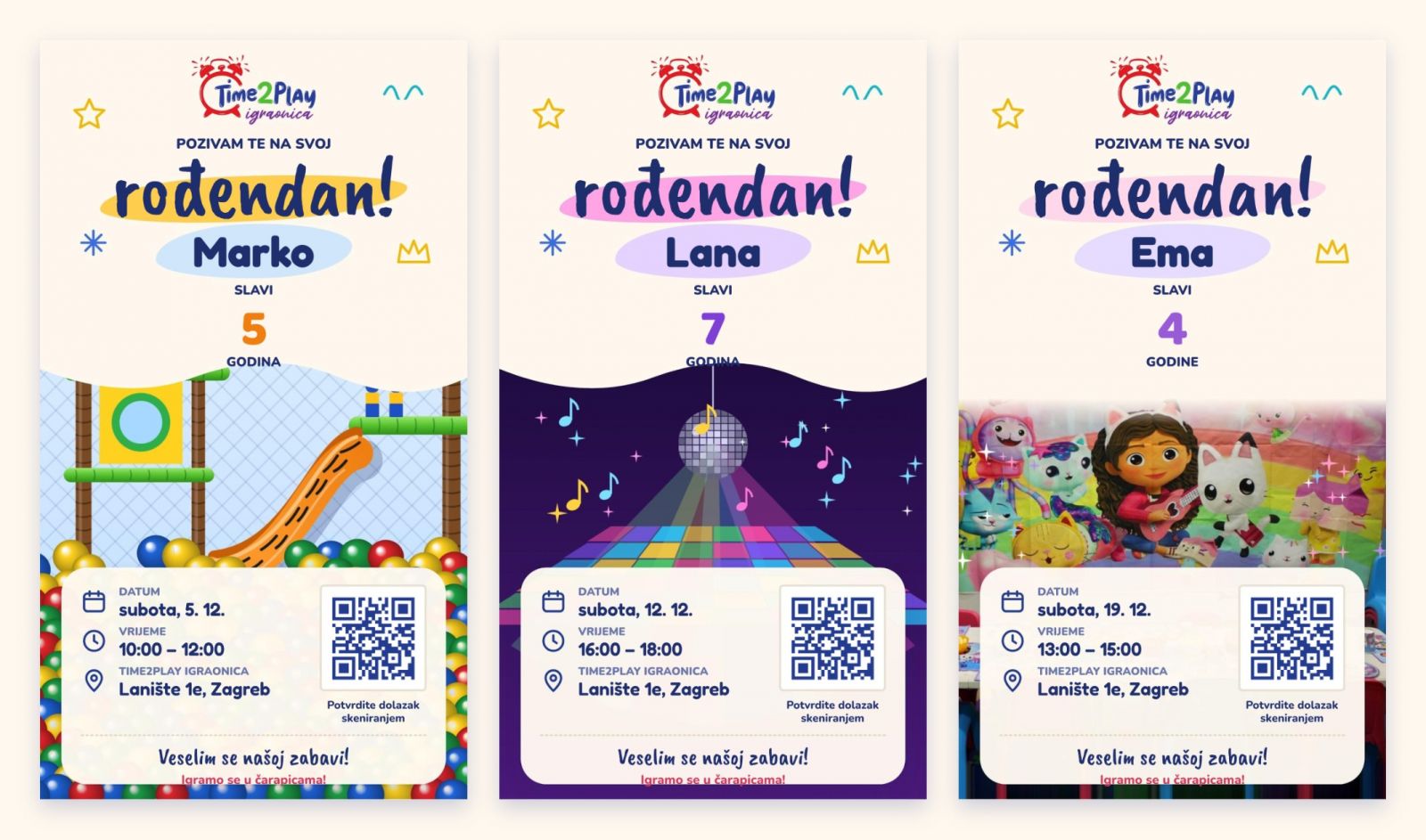 Nove personalizirane pozivnice i stranica rođendana